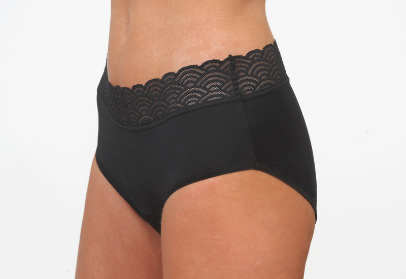 Cuecas Menstruais - Renda - Preto - Tamanho XL (42-44) Feel Natural