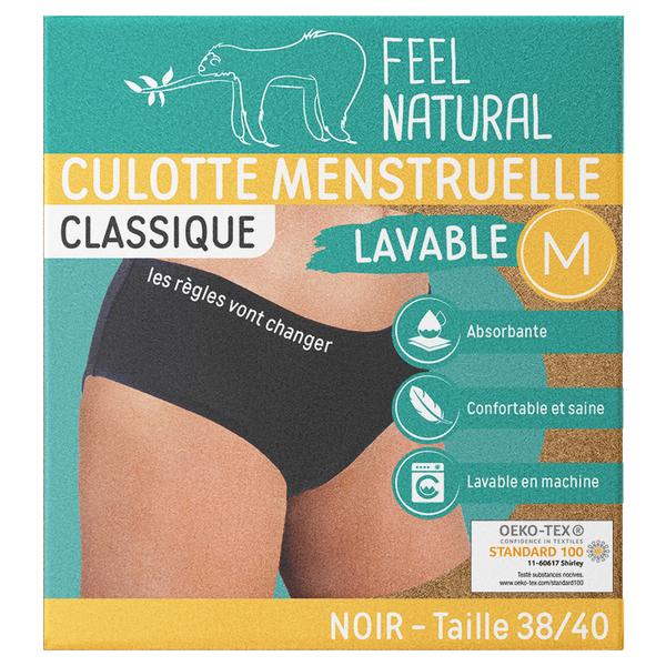 Cuecas Menstruais - Classic - Preto - Tamanho M (38-40) Feel Natural