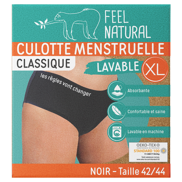 Cuecas Menstruais - Classic - Preto - Tamanho XL (42-44) Feel Natural
