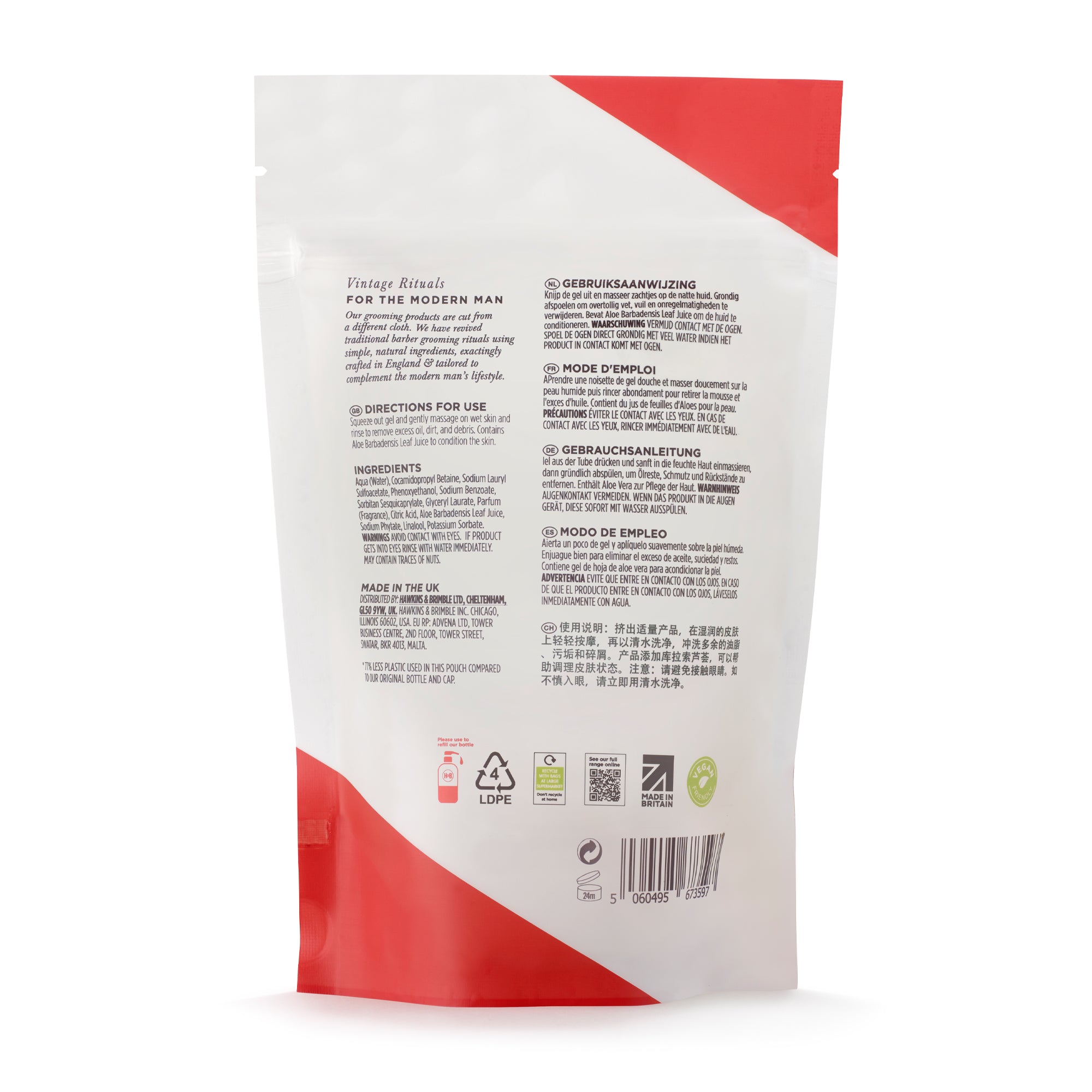 Limpeza de Mãos Hawkins & Brimble Recarga 300ml