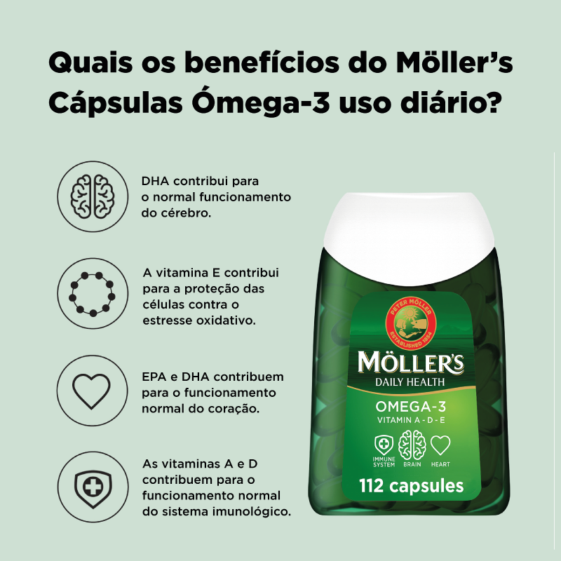 Suplemento Möller´s Cápsulas Ómega-3 Uso Diário - 112un