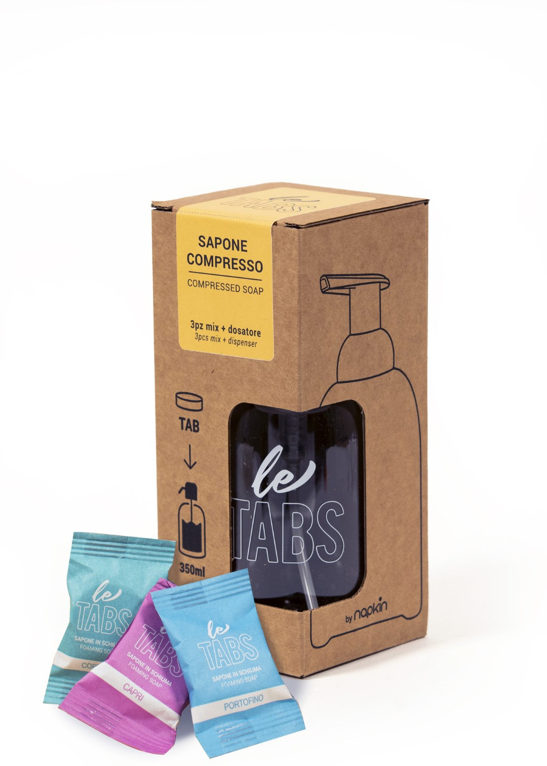 Kit Doseador Reutilizável + 3 Sabonetes em Pastilha (Fragâncias Mistas)