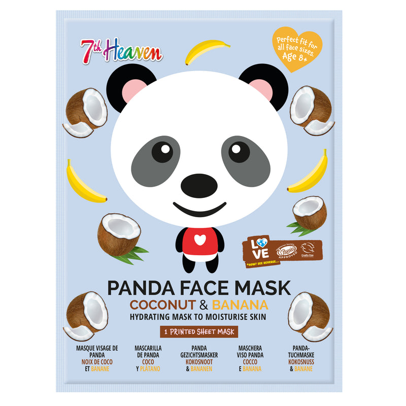 Máscara Facial de Tecido Panda Coco e Banana 7th Heaven