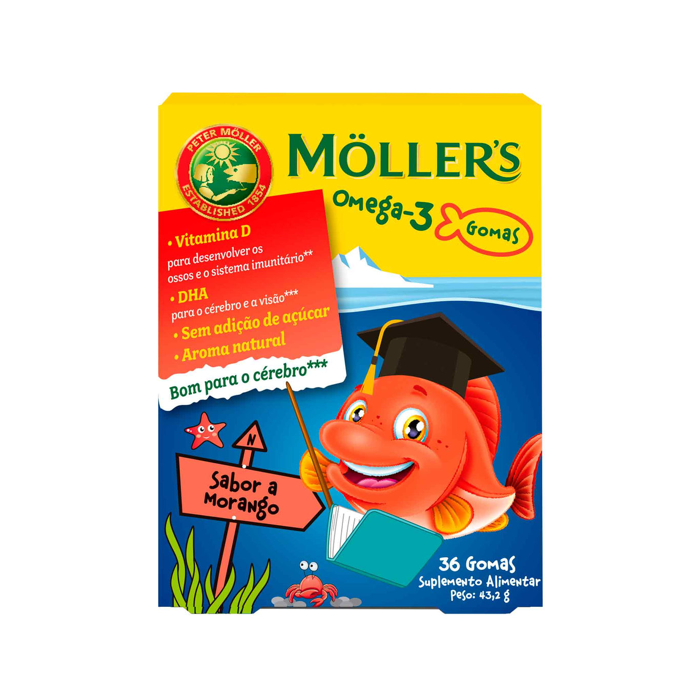Suplemento Möller´s Gomas Ómega-3 Morango Criança - 36un