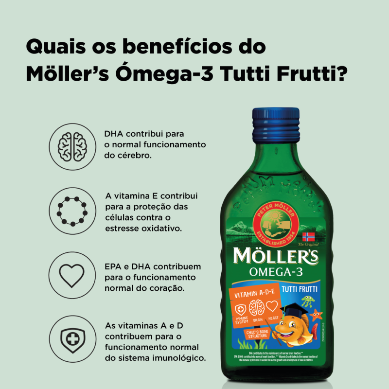 Suplemento Möller´s Ómega-3 Tutti Frutti Criança 250ml