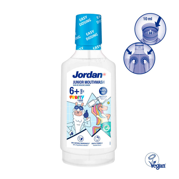 Jordan Junior Mouthwash 6+ Fruity – Elixir Infantil de Proteção Anticárie