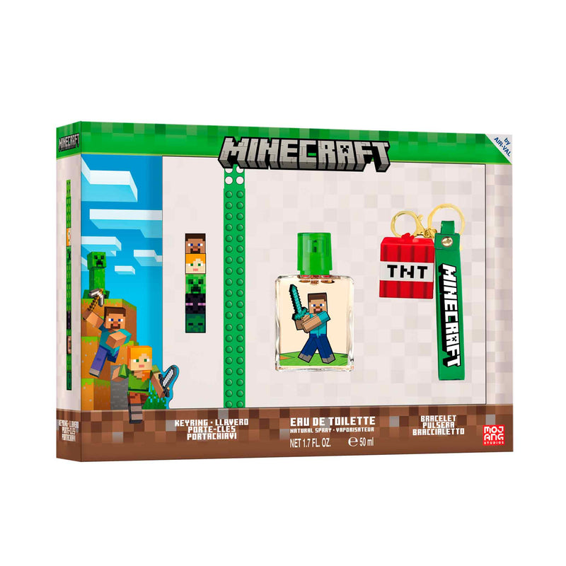 Minecraft Coffret – Eau de Toilette 50 ml + Pulseira + Porta-chaves TNT