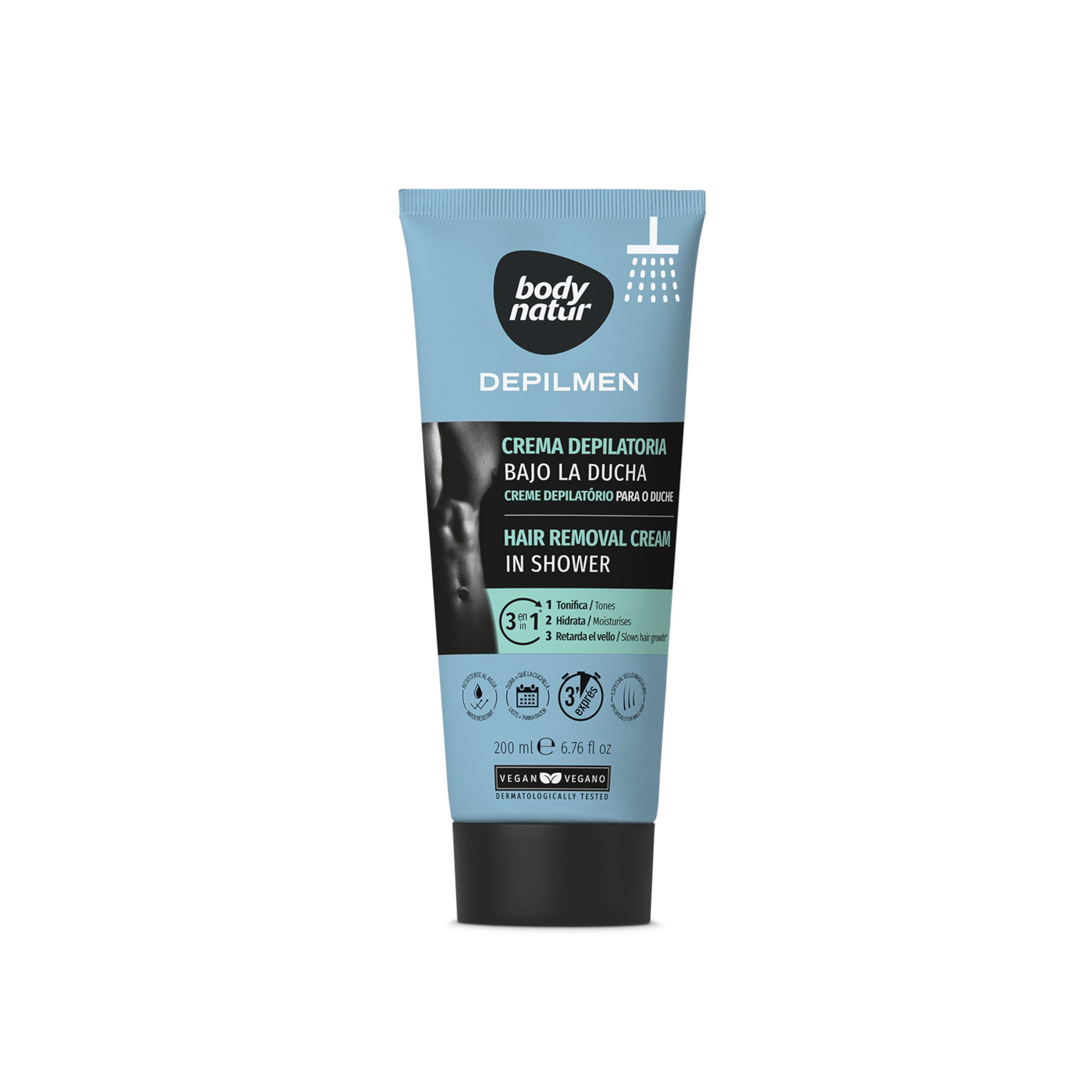 Creme Depilatório Homem Body Natur Chuveiro 4 Em 1, 200ml