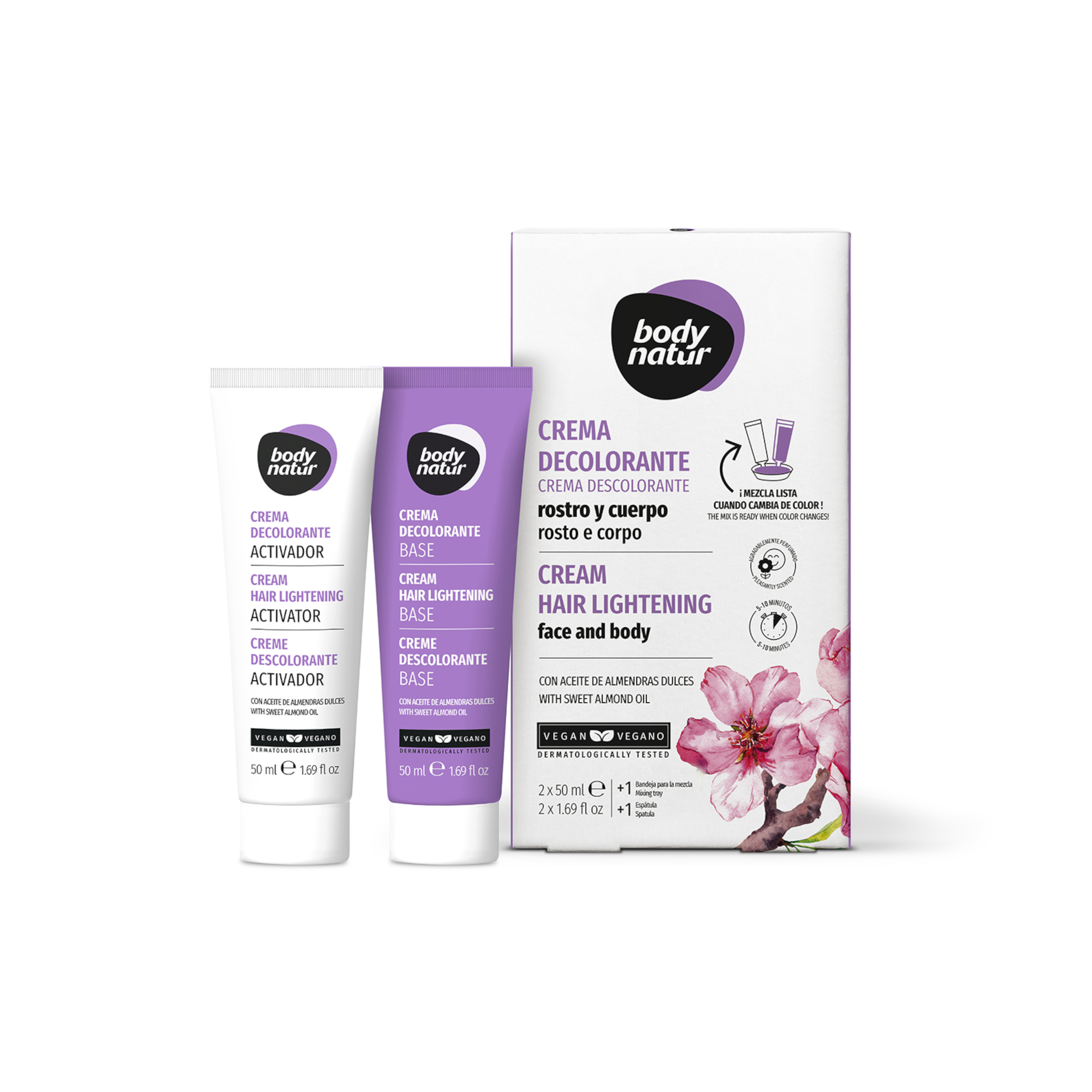 Creme Descolorante Body Natur Rosto e Corpo,2x 50ml