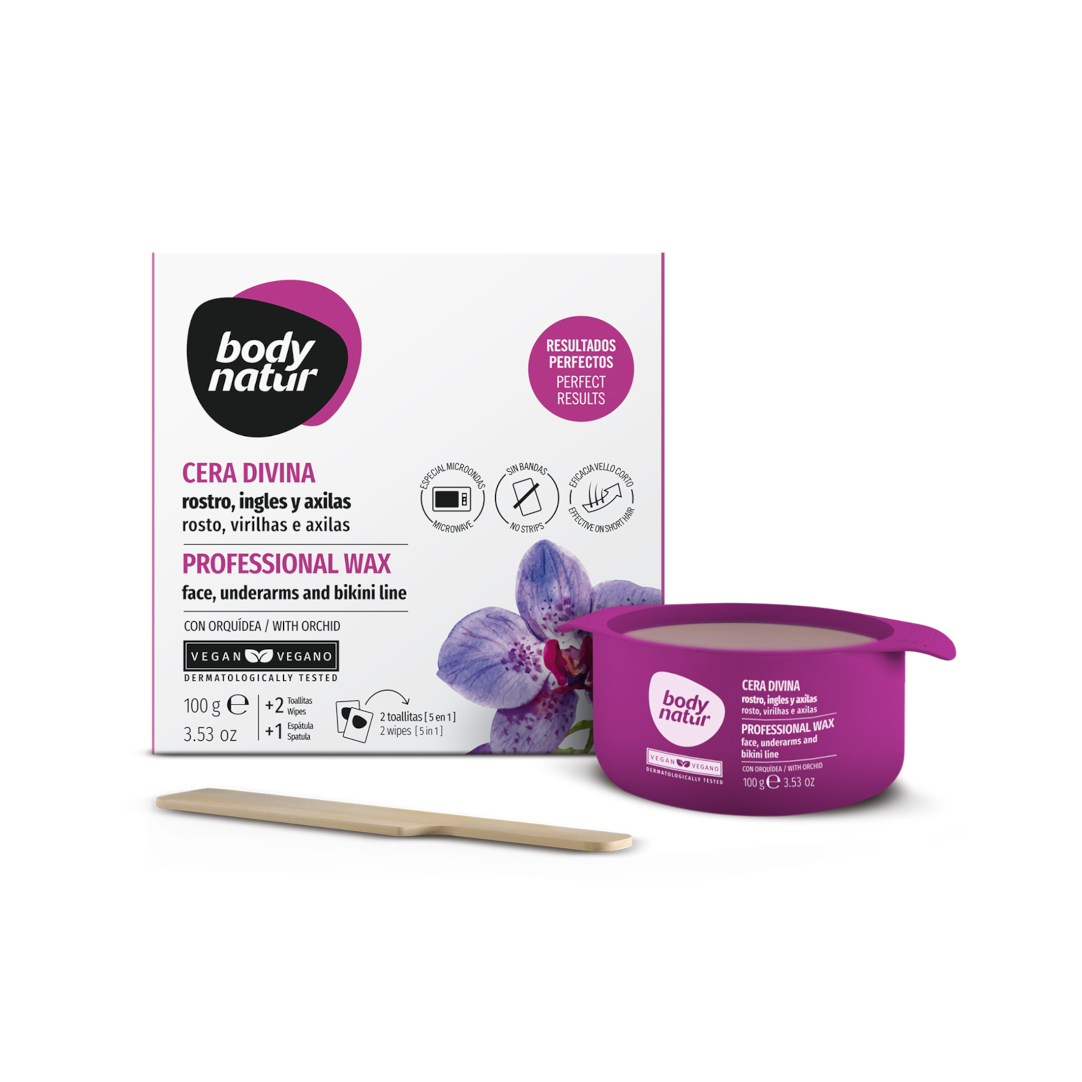 Cera Divina Body Natur, Rosto, Bikini e Axilas,100g