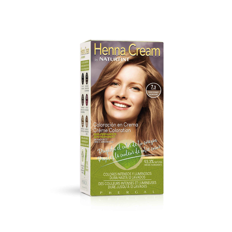 Coloração Semi Permanente para Cabelo Naturtint Creme de Henna 7.3 Louro Dourado