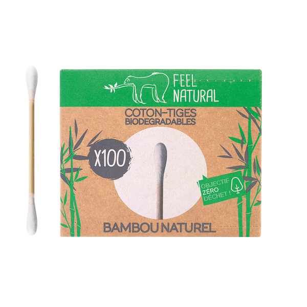 Cotonetes de Bambu Feel Natural Biodegradáveis 100un