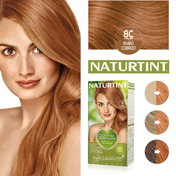 Coloração Permanente Naturtint para Cabelo 8C Louro Acobreado