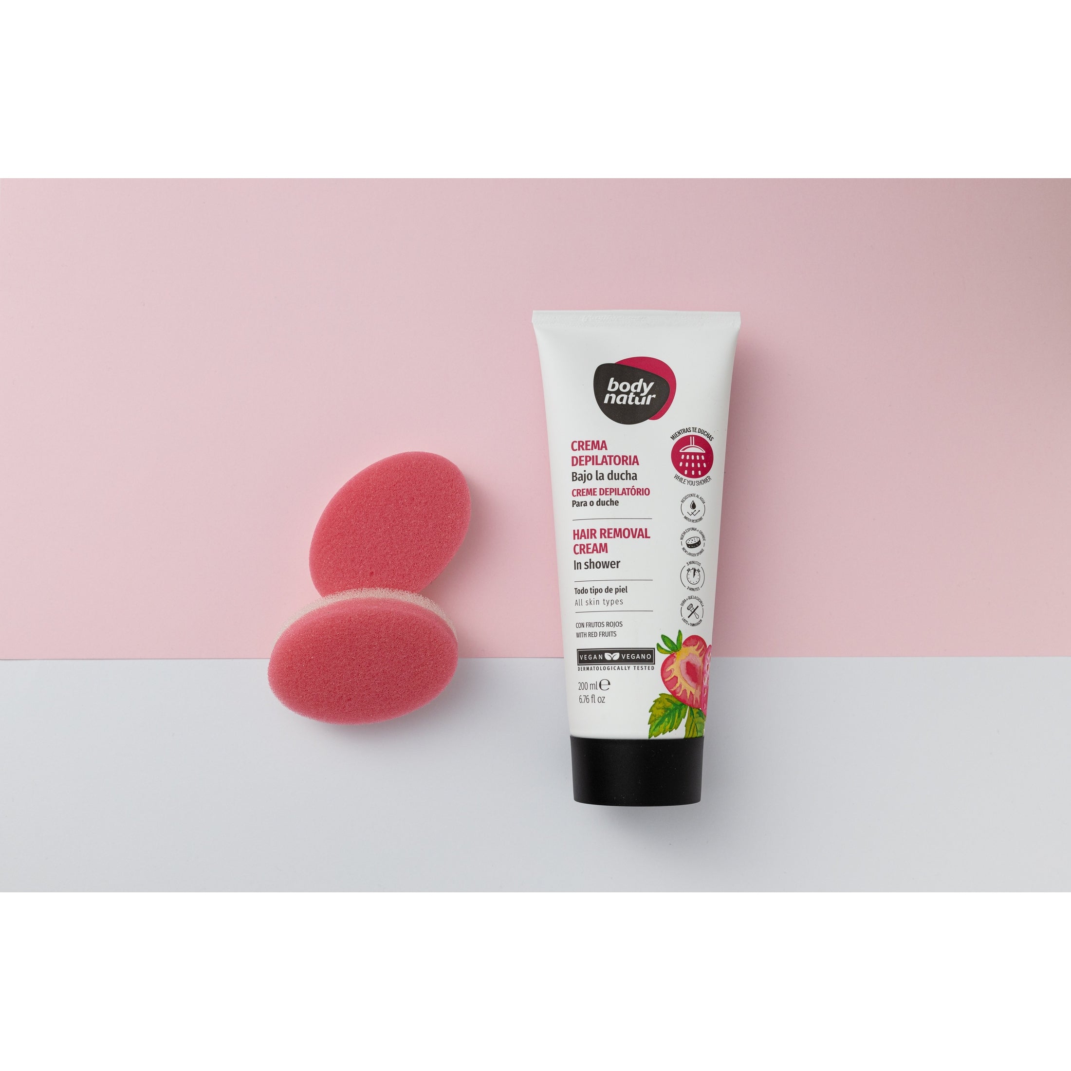 Creme Depilatório Chuveiro Body Natur Todos os tipos de pele, 200ml