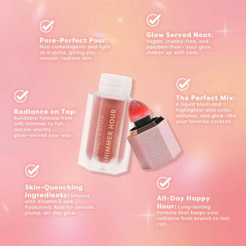 Shimmer Hour Liquid Blushlighter – Peach Mimosa