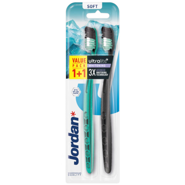 Escova de Dentes Jordan Ultralite Whitening Soft Adulto Pack 2