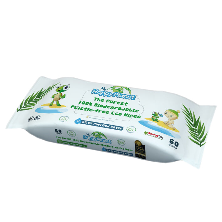 Toalhitas Biodegradáveis My Happy Planet Puras e Vegan 60 Un