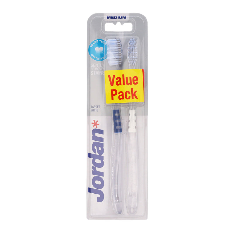 Pack Escova de Dentes Jordan Target White Adulto, Médio