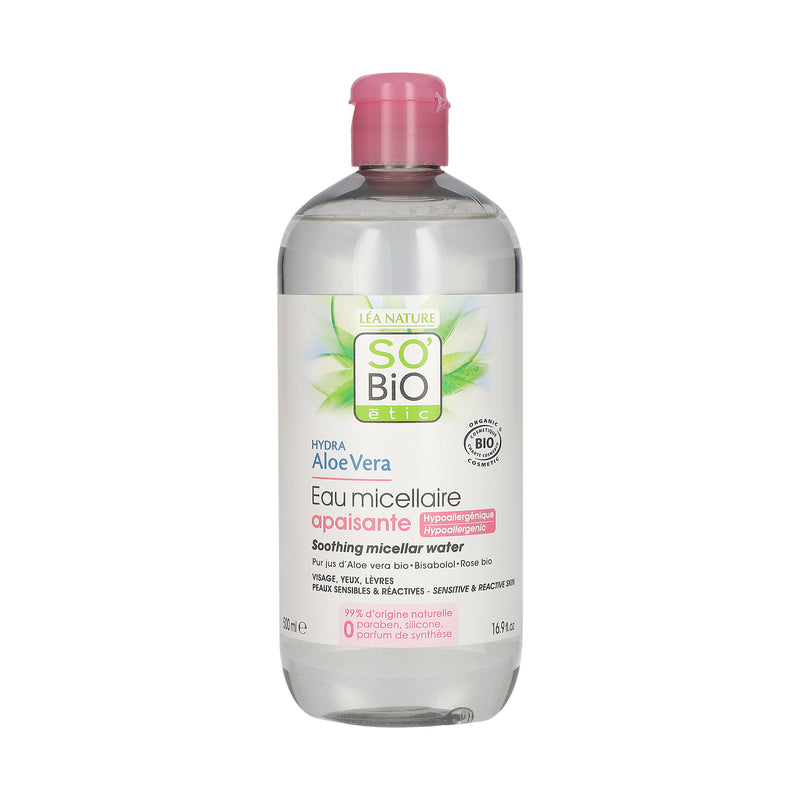 Água Micelar SoBio Aloe Vera 500ml